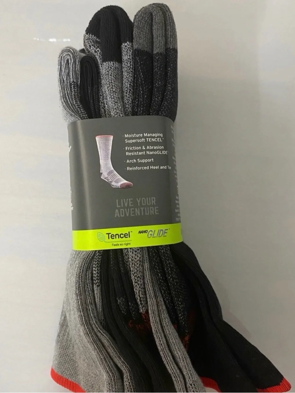 Eddie Bauer Men’s Performance Arch Support Socks 4-Pack Size 9-12